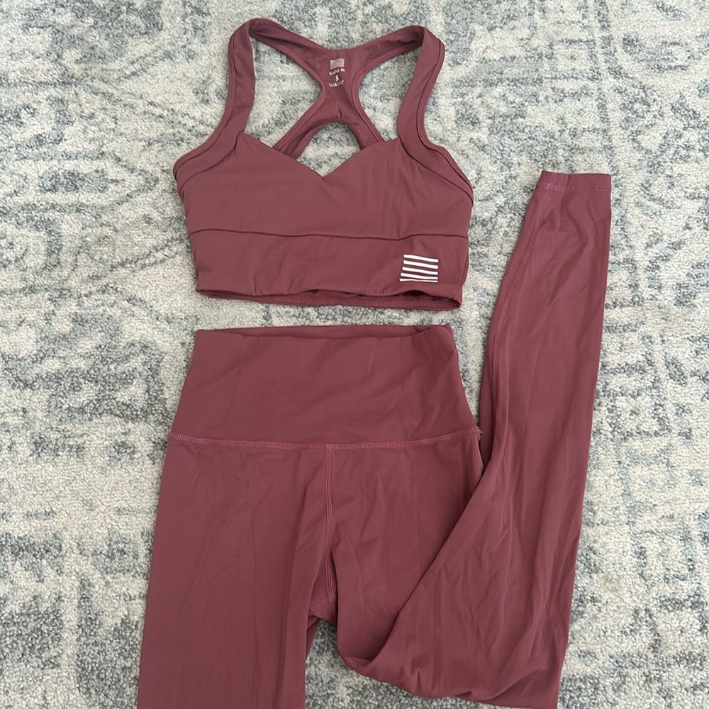 KOSHA FIT YOGA PILATES GYM SET TOP LEGGINGS HIGH WAIST PANTS S workout clothes